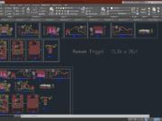 Denah dan Gambar CAD Arsitek Desain Rumah Tinggal_Rumah Tinggal 6×15 m