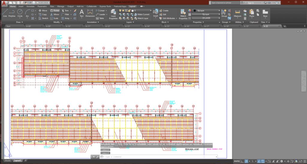 Denah dan Gambar CAD Arsitek Ruko A-20 | Sipilpedia