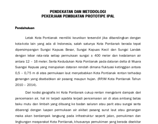 PENDEKATAN DAN METODOLOGI PEKERJAAN PEMBUATAN PROTOTIPE IPAL