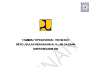 STANDAR OPERASIONAL PROSEDUR PENGUSULAN PENANGANAN JALAN DAERAH SOP/UPM/DJBM-190-2023