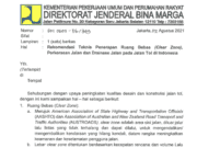Surat Dirjen BM Penerapan Ruang Bebas (Clear Zone) Perkerasan Jalan dan Drainase Jalan pada Tol di Indonesia