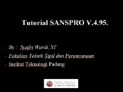 Tutorial SANSPRO V 4.95