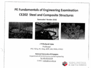PE Fundamentals of Engineering Examination CE202 Steel and Composite Structures