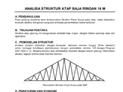 ANALISA STRUKTUR ATAP BAJA RINGAN 16 M DENGAN SAP 2000