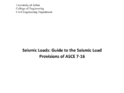 Seismic Loads: Guide to the Seismic Load Provisions of ASCE 7-16