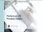 Rekayasa Pondasi – Pondasi Dalam – 2