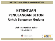 KETENTUAN PENULANGAN BETON UNTUK BANGUNAN GEDUNG