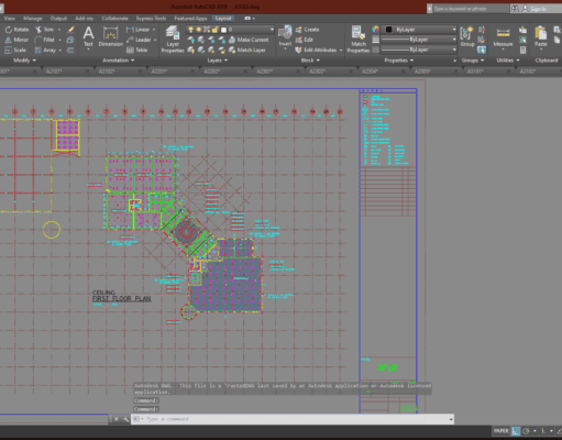 Denah dan Gambar CAD High Building Mall_A3103
