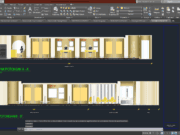 Denah dan Gambar CAD Interior Pusat Mode_Tampak Berwana A-B