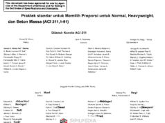 ACI 211,1-91 Praktek Standar untuk Memilih Proporsi untuk Normal, Heavyweight, dan Beton Massa