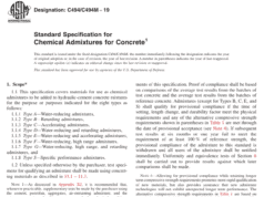 ASTM C494/C494M-19 Standard Specification for Chemical Admixtures for Concrete