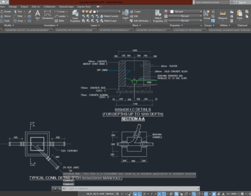 Denah dan Gambar CAD Mekanikal Electrical_MANHOLE