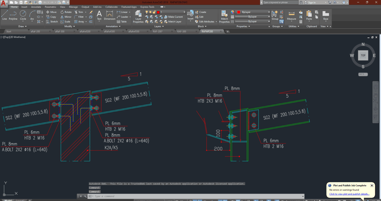 Denah dan Gambar CAD Struktur_RAFTER RAFWF200 | Sipilpedia