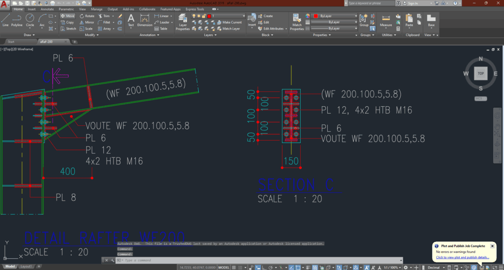 Denah dan Gambar CAD Struktur_RAFTER aRaf-200 | Sipilpedia