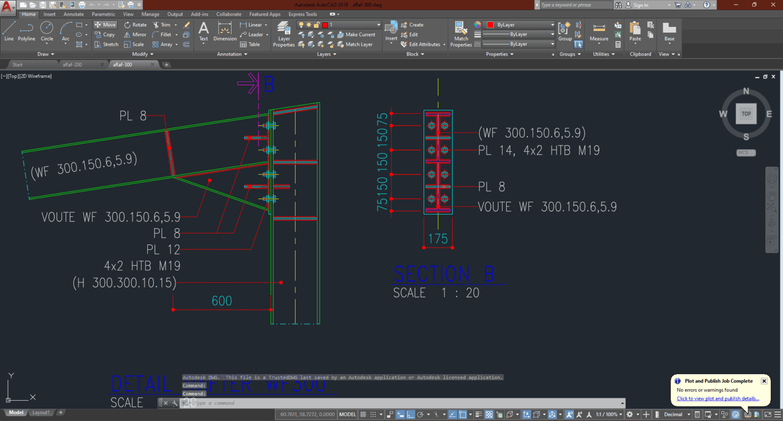 Denah dan Gambar CAD Struktur_RAFTER aRaf-300 | Sipilpedia