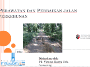 Perawatan dan Perbaikan Jalan Perkebunan