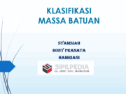 KLASIFIKASI MASSA BATUAN