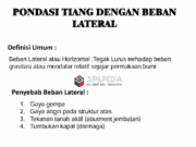 PONDASI TIANG DENGAN BEBAN LANTERAL