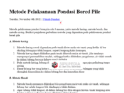 Metode Pelaksanaan Pondasi Bored Pile