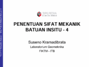 Mekanika Batuan Sifat Mekanik Batuan Insitu