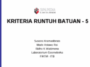 KRITERIA RUNTUH BATUAN