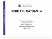 Mekanika Batuan – Perilaku Batuan