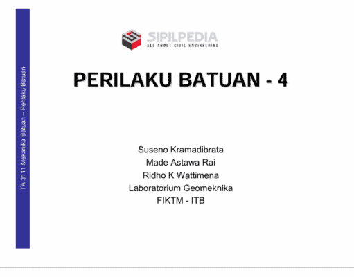Mekanika Batuan – Perilaku Batuan