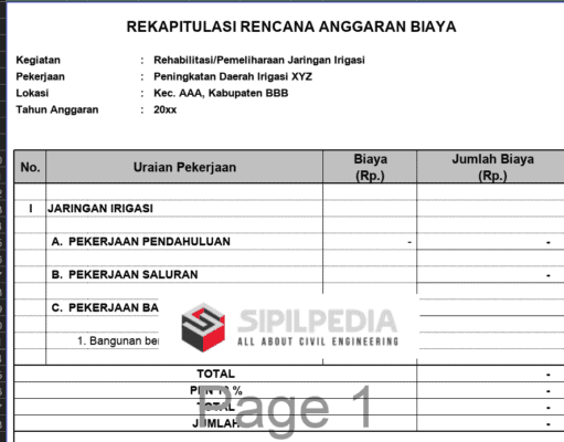 RAB JARINGAN IRIGASI