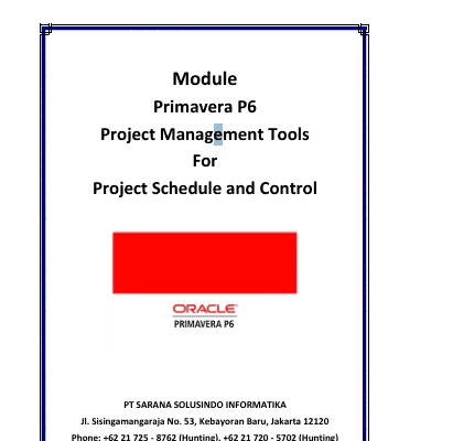Module Primavera P6 – Project Manajement Tools For Project Schedule and Control