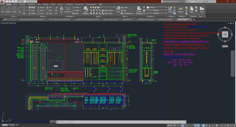 Denah dan Gambar CAD Interior_interior-detail | Sipilpedia