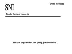 SNI 03-2492-2002 Metode Pegambilan dan Pengujian Beton Inti