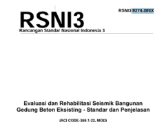 RSNI3 9274:202X – Evaluasi dan Rehabilitasi Seismik Bangunan Gedung Beton Eksisting – Standar dan Penjelasan
