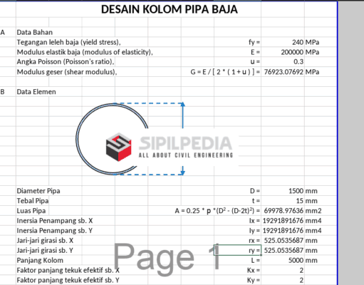 Perhitungan Desain Kolom Pipa