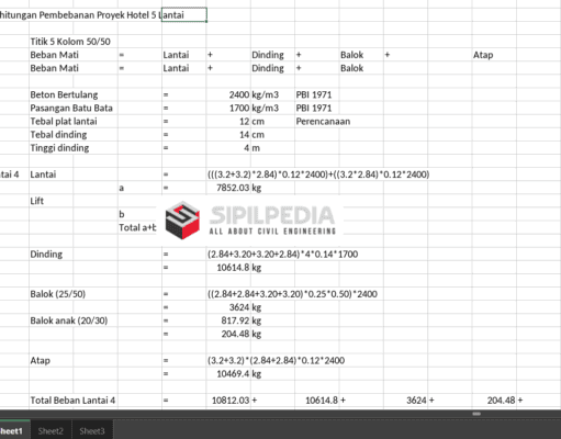 Perhitungan Pembebanan Pembangunan Hotel 5 Lantai