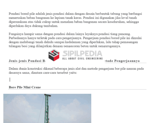 Jenis Pondasi Bore Pile
