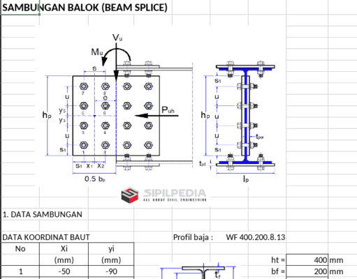 Perhitungan Sambungan Balok (Beam Splice)