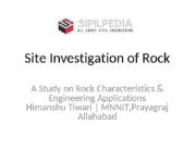 Site Investigation of Rock