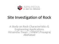 Site Investigation of Rock