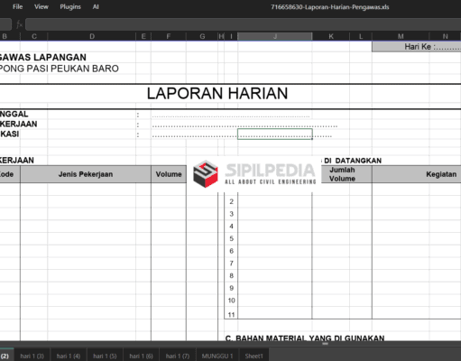 Form Laporan Harian Pengawas
