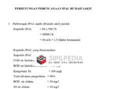 PERHITUNGAN PERENCANAAN IPAL RUMAH SAKIT