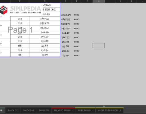 Rekap dan Perhitungan Besi