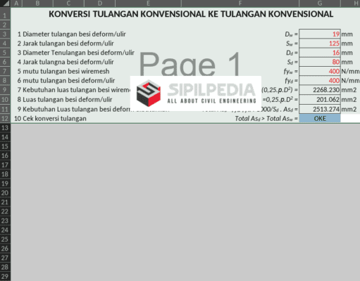 Konversi Wiremesh ke Besi Tulangan