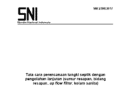 SNI 2398-2017 Tentang Tata Cara Perencanaan Tangki Septik