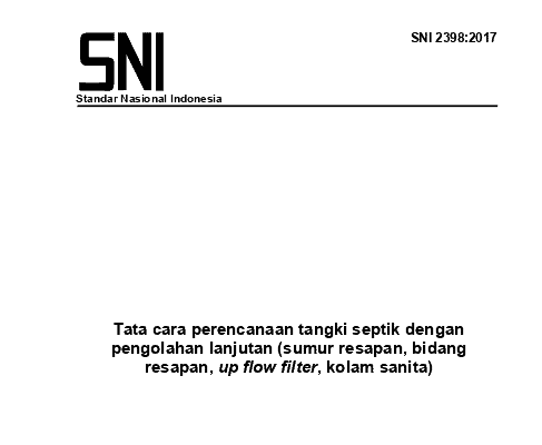 SNI 2398-2017 Tentang Tata Cara Perencanaan Tangki Septik