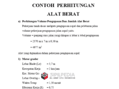 CONTOH PERHITUNGAN ALAT BERAT