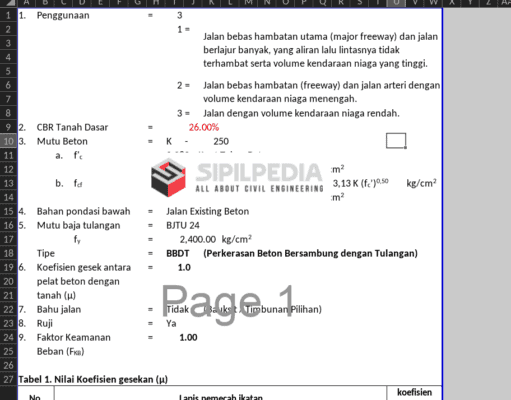 Perhitungan Perkerasan Kaku