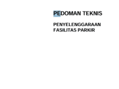 Pedoman Teknis Penyelenggaraan Fasilitas Parkir