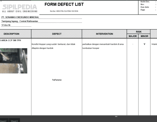Form Defect List