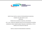 SNI 8971-2021 – PANDUAN PERANCANGAN DAN PELAKSANAAN SISTEM LEMBARAN SERAT BERPOLIMER TERLEKAT EKSTERNAL UNTUK PERKUATAN STRUKTUR BETON