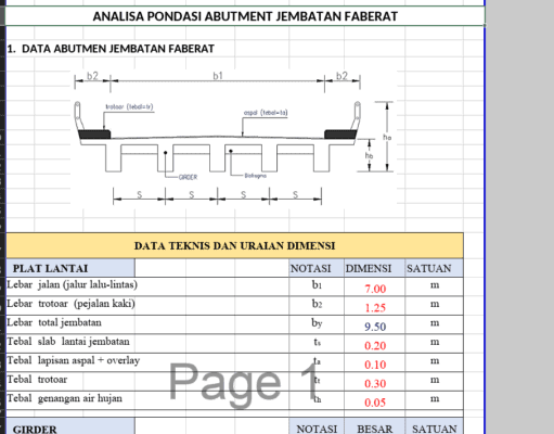 ANALISA PONDASI ABUTMENT JEMBATAN FABERAT